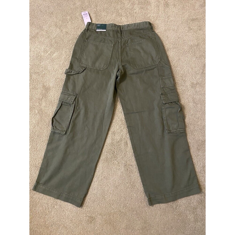 Wild Fable Mid-Rise Wide Leg Baggy Cargo Pants Camo Green Women’s Size 8 - Picture 16 of 16